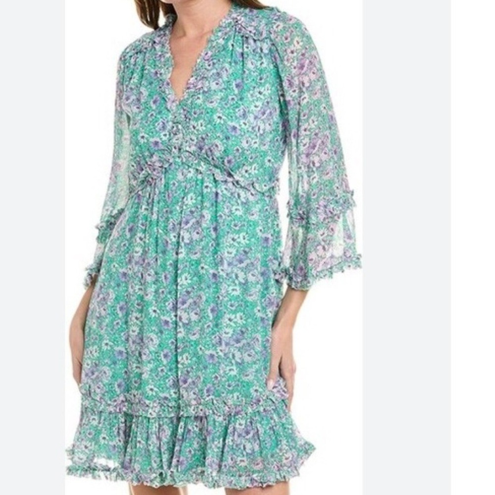 Kobi Halperin Floral Boho Dress Women's Large Beach Flowy Resortwear